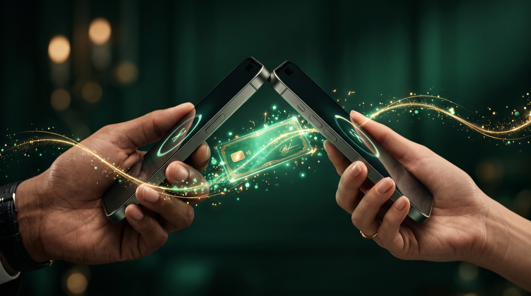 Two phones exchanging a Mingo digital business card
